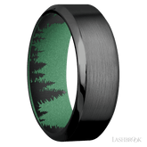 8 mm wide High Bevel Zirconium band featuring a Squatch sleeve